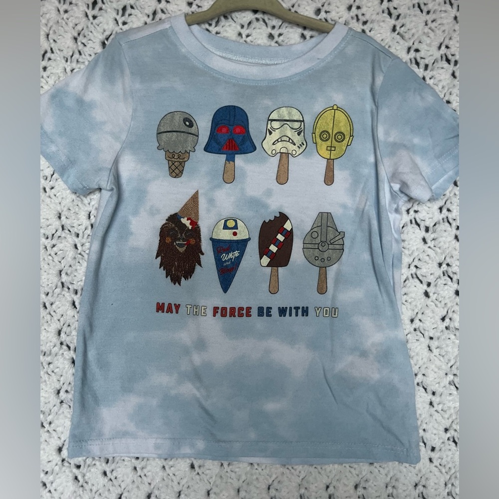 Star Wars snacks White and Blue Tie Dye T-Shirt